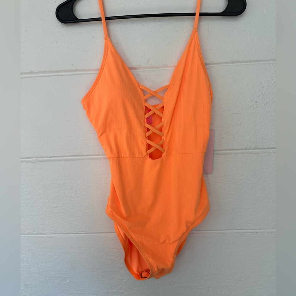 NWT YMI Bright orange one piece swimsuit